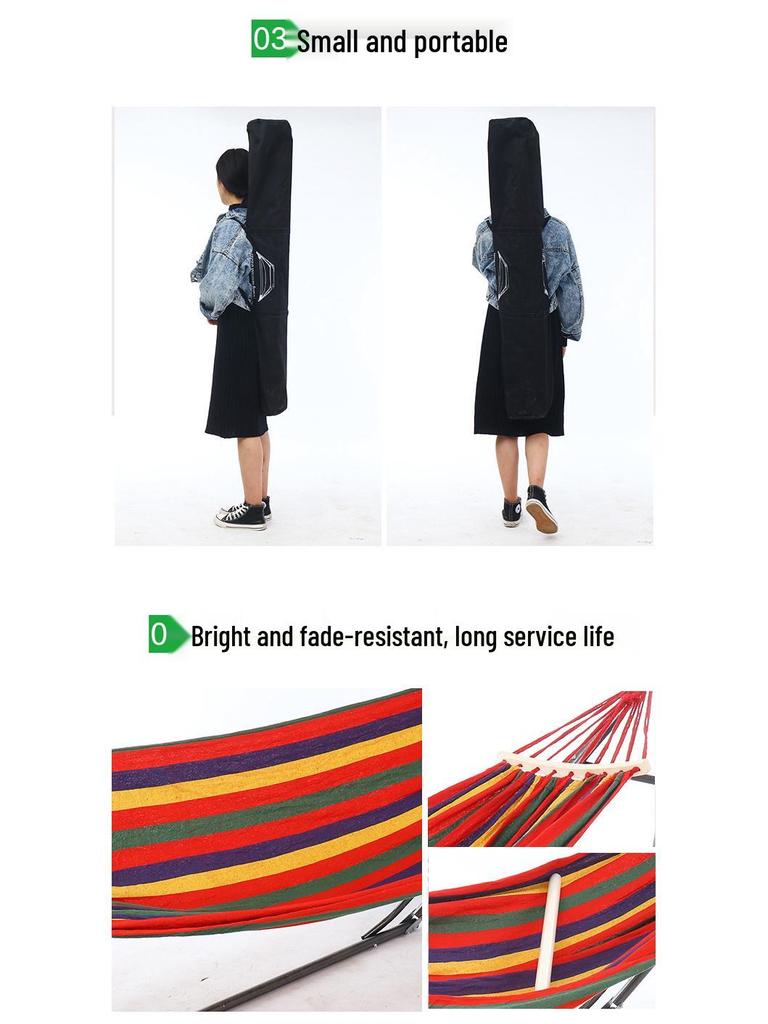 Dual-Use Foldable Canvas Swing Hammock with Backpack Cradle for Adults & Children