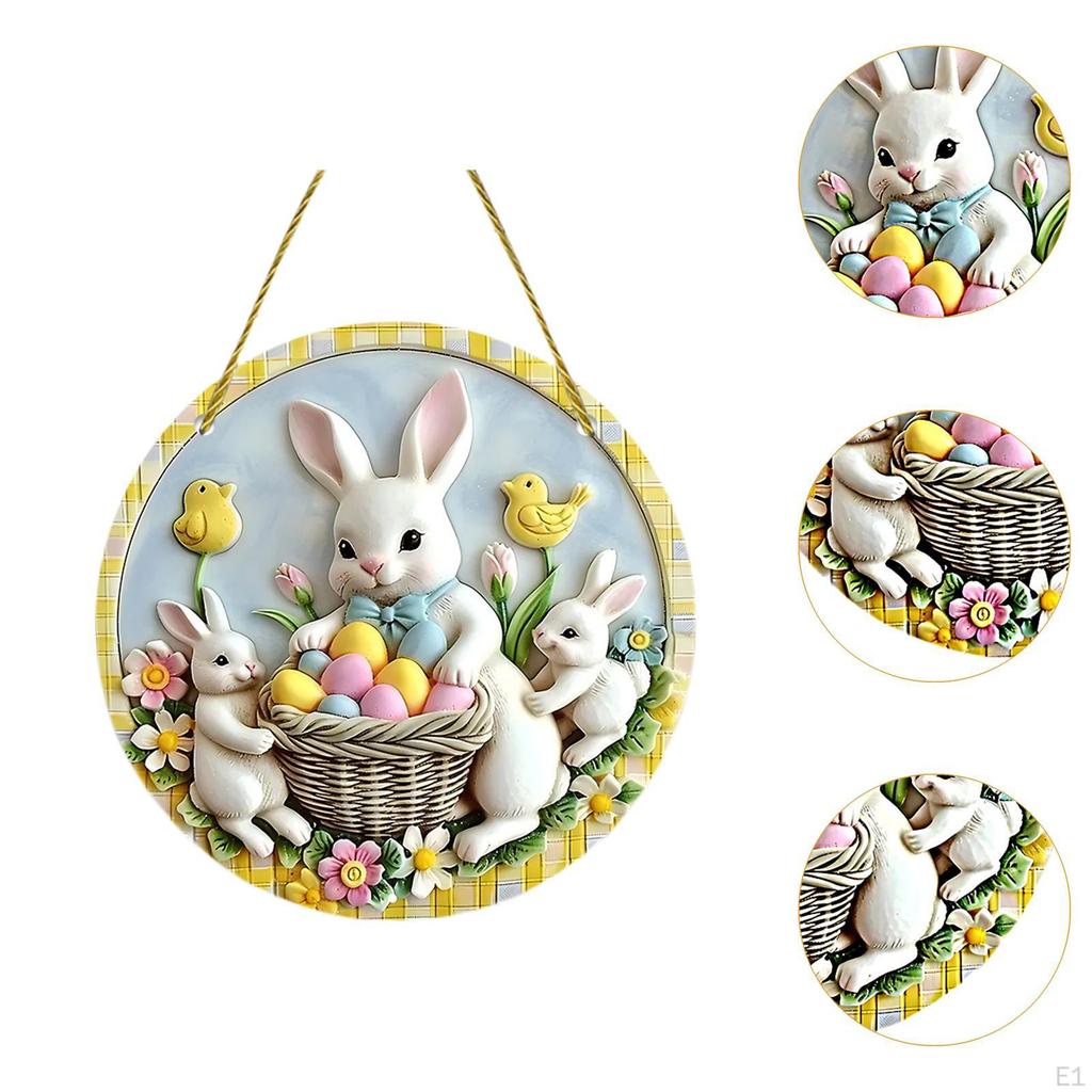 Easter Bunny Acrylic Round Decoration for Home Shelf