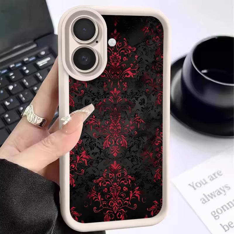 Gothic red patterned Phone Case For Samsung S25 FE S24 Plus S23 Ultra S22 S21 20 A70 A30 M33 A54 A55 NOTE anti drop and shockpr