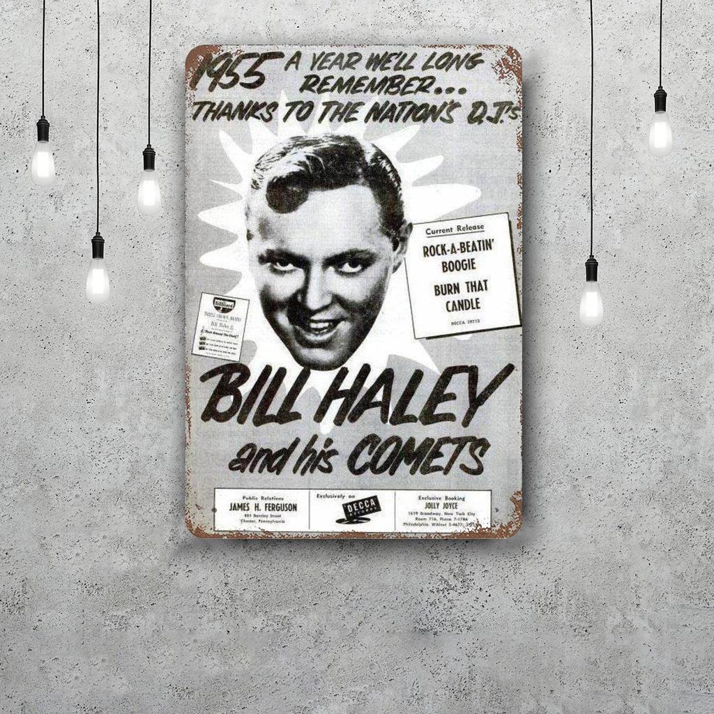 Bill Haley Retro Vintage Tin Sign Poster Decorative Plaque Metal Plate Wall Decor
