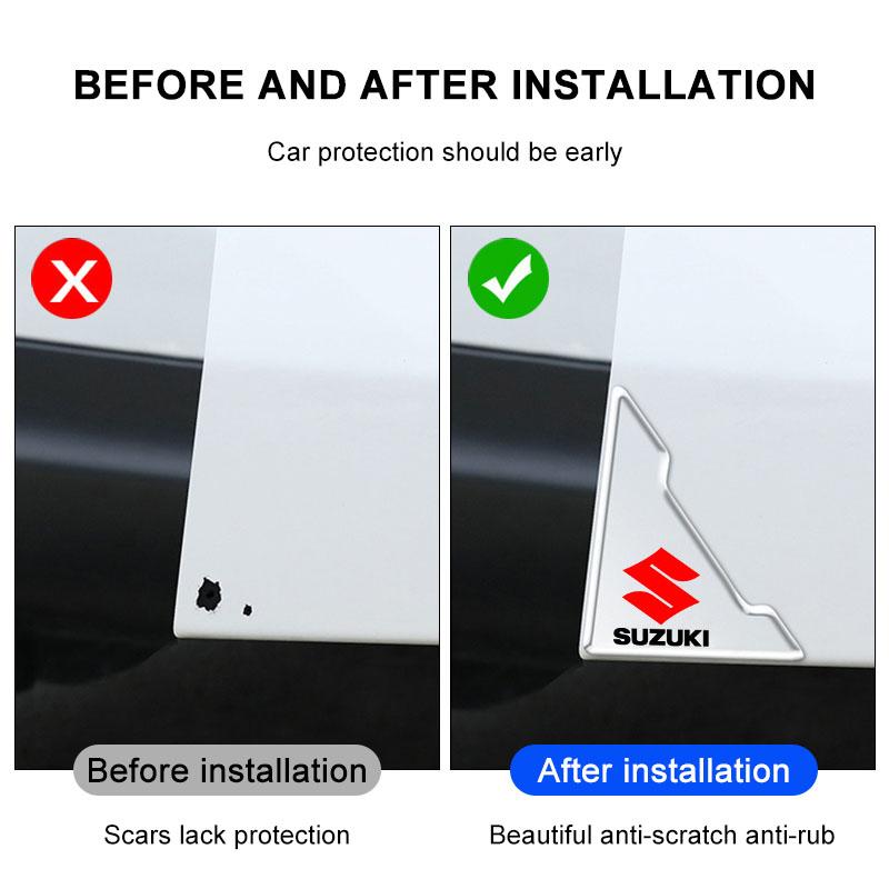 2Pc Car Door Corner Cover Anti-Scratch Protection Sticker Styling for Suzuki Jimny Samurai S-Cross SX4 GW250 Swift XL-7 ALTO IGNIS Accessories