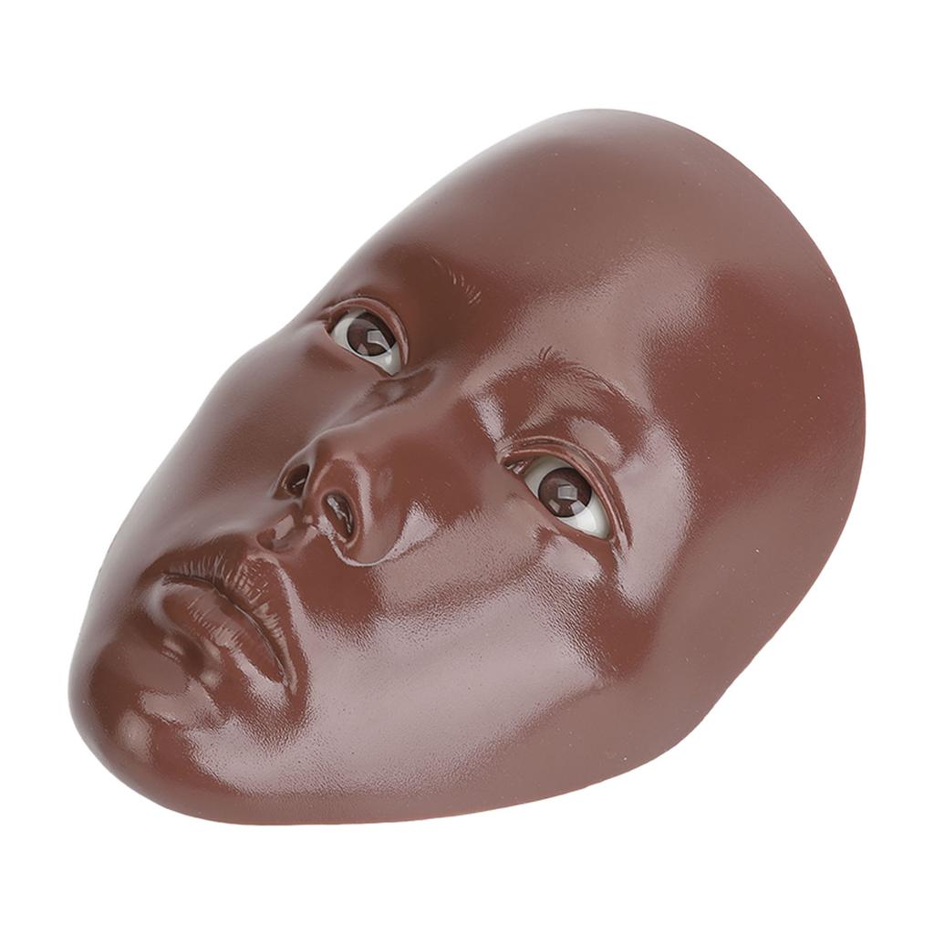 Sminkövningsansikte Återanvändbart Realistiskt 5D Helt Ansikte Silikon Sminkmannekäng med Ställ Svart