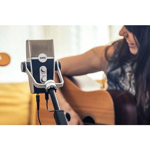 AKG Lyra-Y3 Side-Address USB Microphone, Ideal for POD Casting and Streaming, with Four Pickup Modes, Full-Scale Recording Capability, Headphone Jack,
