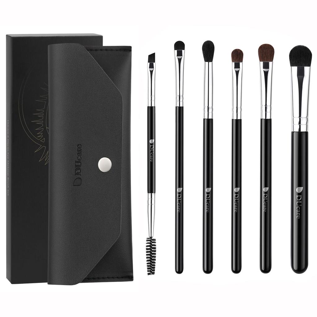 DUcare Eyeshadow Brush Set of Eye Makeup Dedicated Natural Cosmetic Super High Quality Makeup Attractive Makeup Comes with PU Storage 0603 6, Brush,