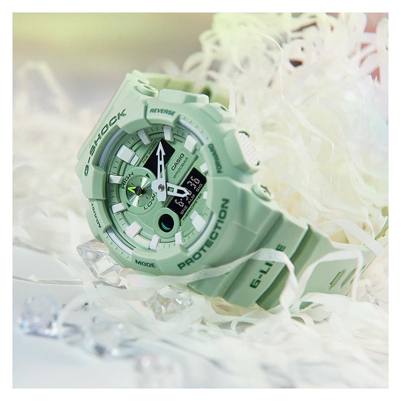 

CASIO Summer Macaron Matcha Pair Watch Quartz Resin Strap Unisex Green Dial GAX-100CSB-3A+GMA-S110MP-4A1PR зелений