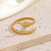 New Fashion Statement Snake Shape Stainless Steel Rings For Women Vintage Gold Color Animal Open Ring Trend Luxury Jewelry