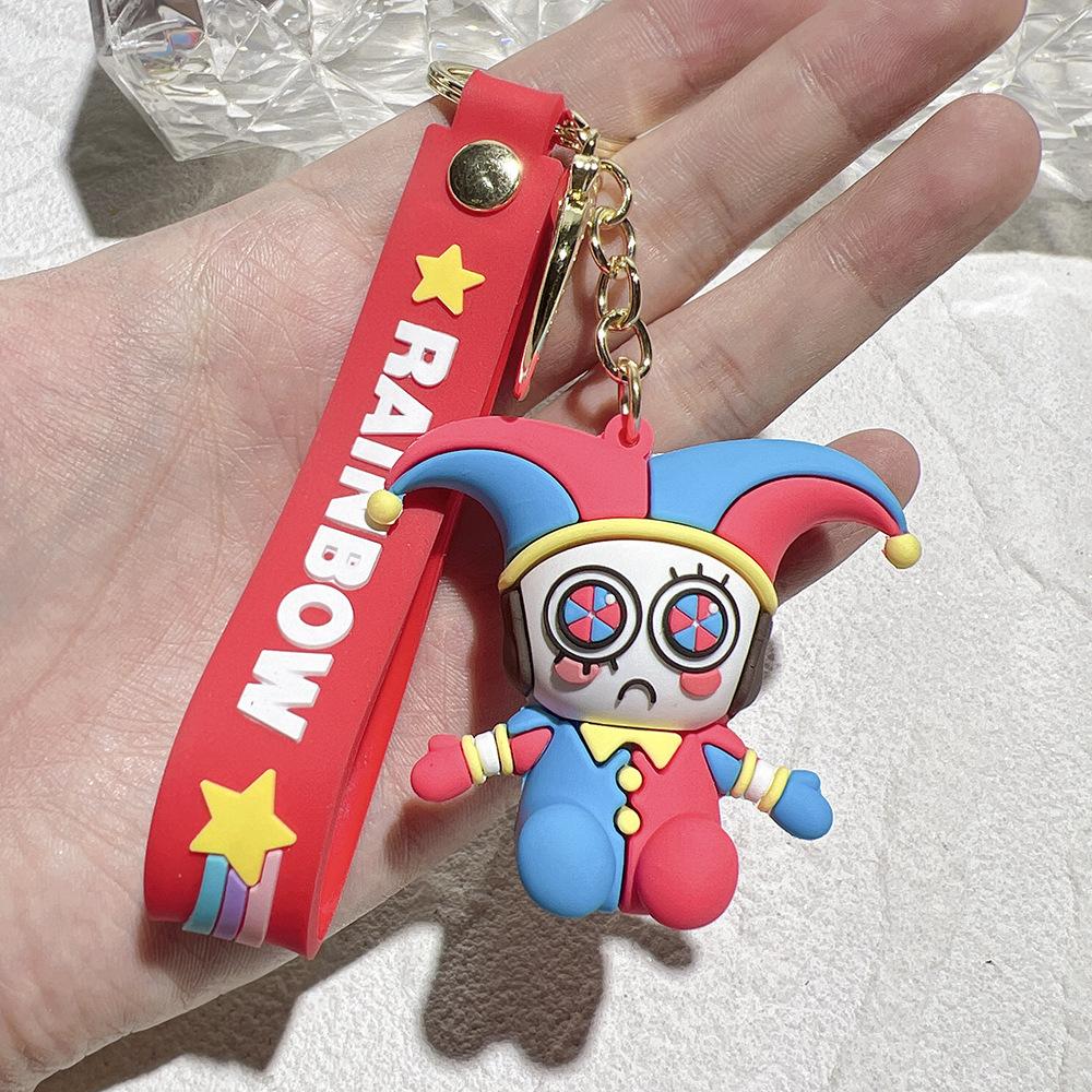 

The Amazing Digital Circus Keychain Kids Anime Key Ring Classic Toys Girls Boys Bags Pendant Decoration Children Gift Sales