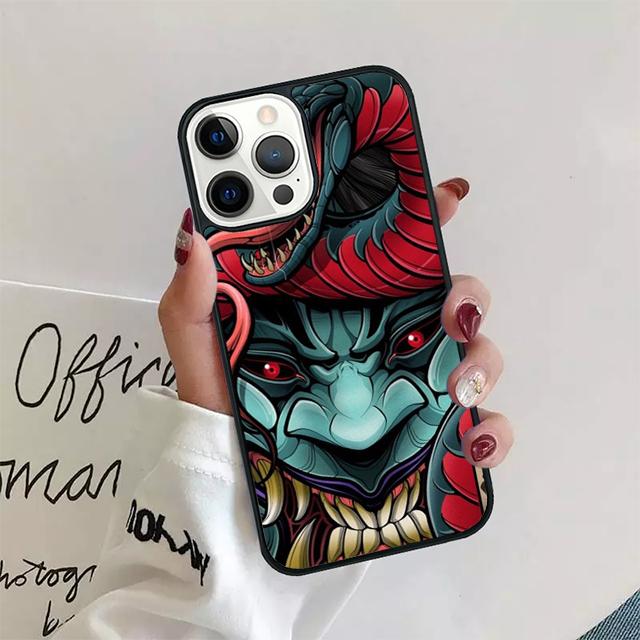 Samurai Japanese Warrior Mask Helmet Phone Case Cover for iPhone 17 Air 16 15 14 13 11 12 Pro Max Plus Coque