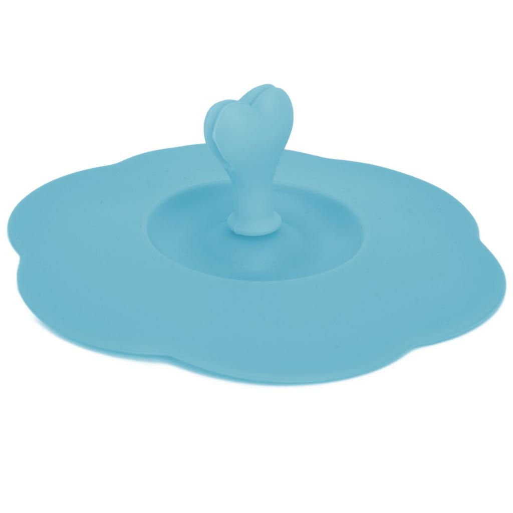 Silicone Lid Dustproof Heat Resistant Hot and Cold Beverage Cup Lid for Kitchen HomeBlue