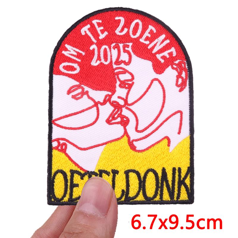 Niederlande Frosch Oeteldonk Emblem Gestickter Aufnäher Niederländischer Karneval Aufnäher Aufbügelbilder Für Kleidung DIY Feier Geschenke
