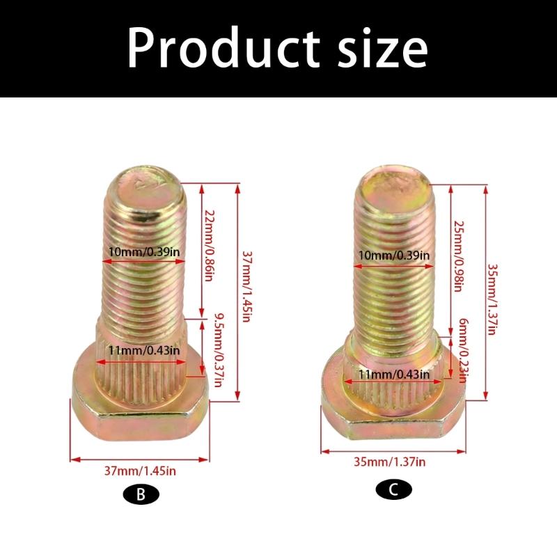 Premium M10 Lug Nut Motorcycle Wheel Screws Heavy Duty M10x1 25 Splines Lug Bolt for Go Kart Bike & Utility Vehicle