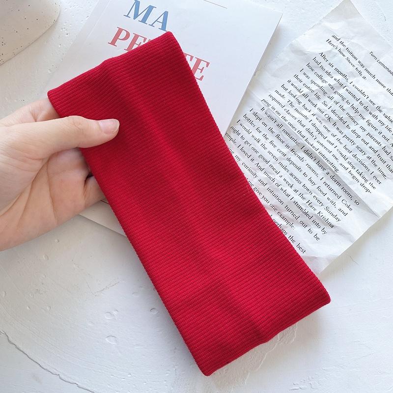 

Женская широкая повязка на голову, эластичная повязка для волос, спортивный тюрбан для йоги, головной убор красный