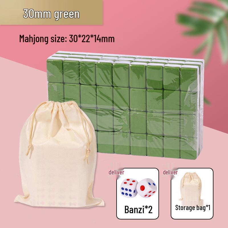 Compact Travel Mahjong Set - 24mm & 30mm Tiles, Solid Carved Sparrow Design, Ideal for Dorms and Table Games