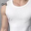Men Vest Round Neck Sleeveless Slim Fit Tank Tops Solid Color 3D Tailored Breathable Sports Travel Vest