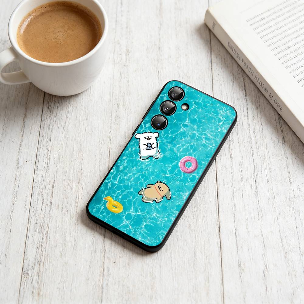 

Line-art cartoon puppy Phone Case For Samsung Galaxy A73,A72,A71,A70,A53,A52,A51,Soft Silicone Black Cover Samsung a51 4g