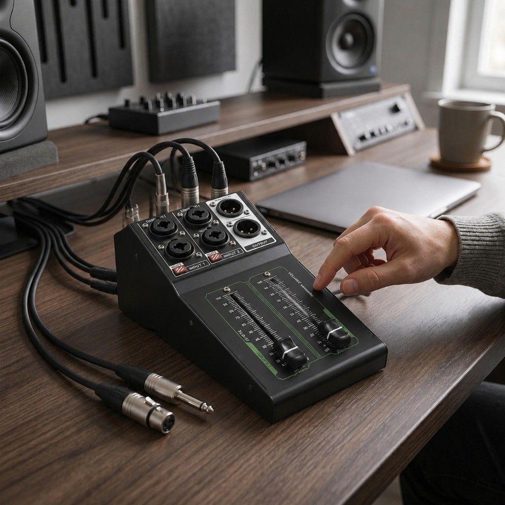 Plug and Play Stereo Studio Tuner 70mm / 2.76in Fader Volume Mixer Monitor Setup
