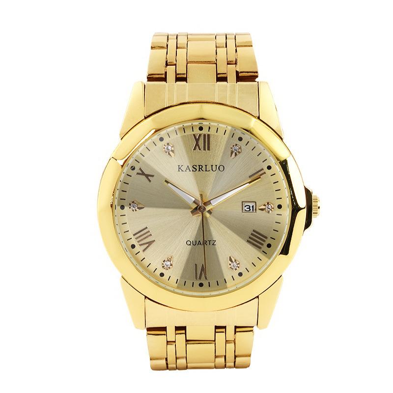Men S Watch Business Simple Fashion Trend Calendar Steel Belt High-End Waterproof Men S Watch Exquisite Luxury золотой