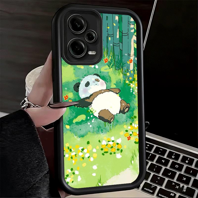 Cute Cartoon Panda Soft Phone Case for Xiaomi Poco X7 X6 X5 Pro X4 Gt X3 F7 Ultra M8 M7 Redmi 15C 15 14C 13 13C 12 12C 10 10C