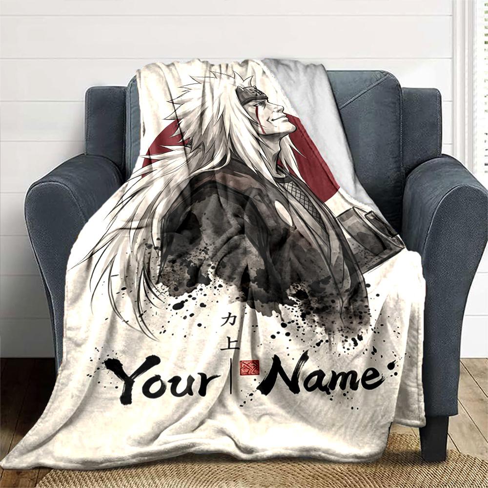 Naruto Character Customize Text Blanket Gift Customizable Blanket Soft Warm Cozy Perfect for Sofa Home Decor Couch Office Four Seasons Universal