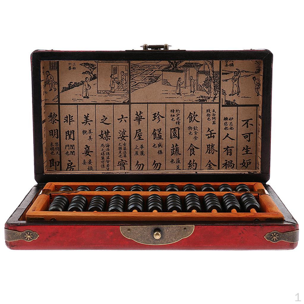 11 Rows Chinese Abacus, Calculator, Calculating Board With Box, Size 21..2x2.1cm