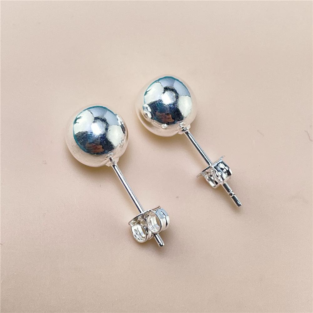 Kupferfarben 8/10mm Runde Glatte Solide Perlenkugel Ohrstecker Für Frauen Hochzeit Verlobungsparty Schmuck