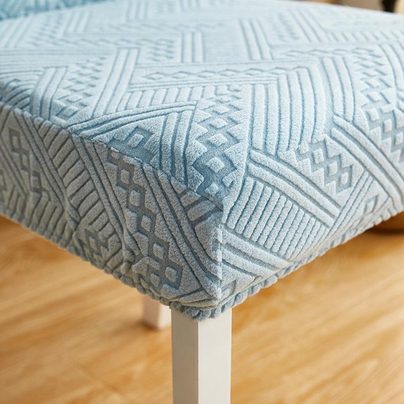 Kitchen Striped Chair Cover Luxurious Jacquard Chair Cover with Backrest Elastic Chair Protector Wedding and Christmas Decorations