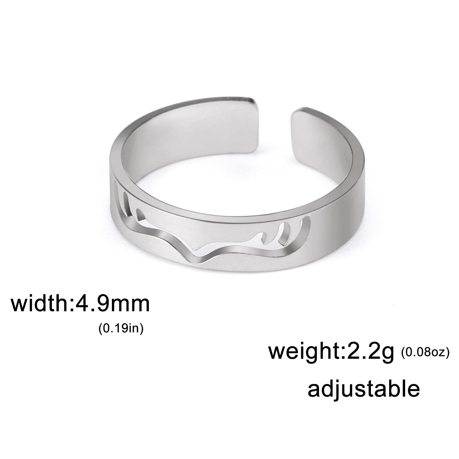 

Teamer Deer Horn Wide Finger Ring Stainless Steel Elk Antlers Open Ring For Men Women Fashion Jewelry Gift Hollow Accessories