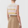 Ganni Gilet lavorato a maglia con logo retrò e motivo color block ricamato da donna SS22 Multicolore K1758-999