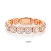 A European, American, Cuban bracelet 12mm wide rock sugar chain zircon bracelet flip men's bracelet trend bracelet