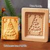 Moules à Biscuits en Bois pour Noël, DIY 3D Gravé en Relief Moules de Découpeur à Biscuits Pain d'Épice, Arbre de Noël Renne Père Noël