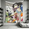 Naruto Team Battle Wall Tapestry Aesthetic Wall Hanging Printed Fabric Blanket Decorative Tapestries For Bedroom Living Room Home Decor