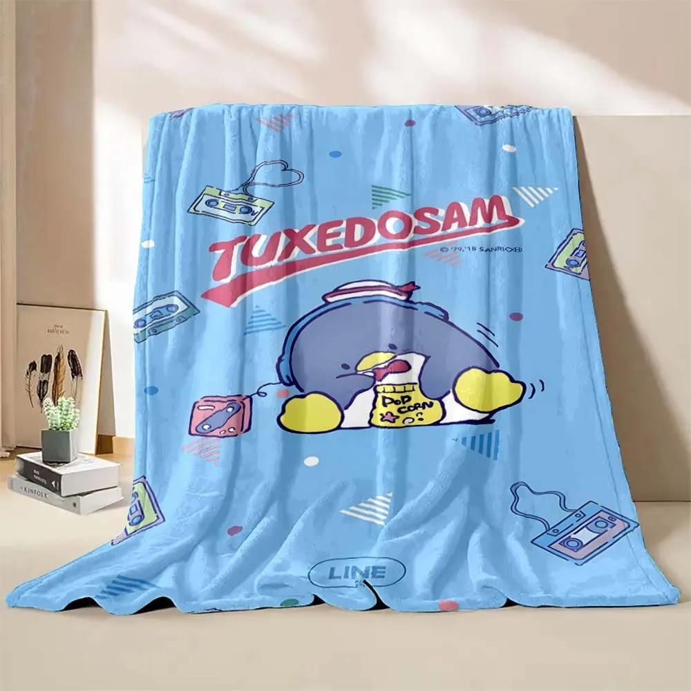 Cartoon Penguin Tuxedo Sam Blanket Soft Fluffy Children Adults Plush Summer Quilt Girl Bedspread Throw Blanket for Sofa Bed