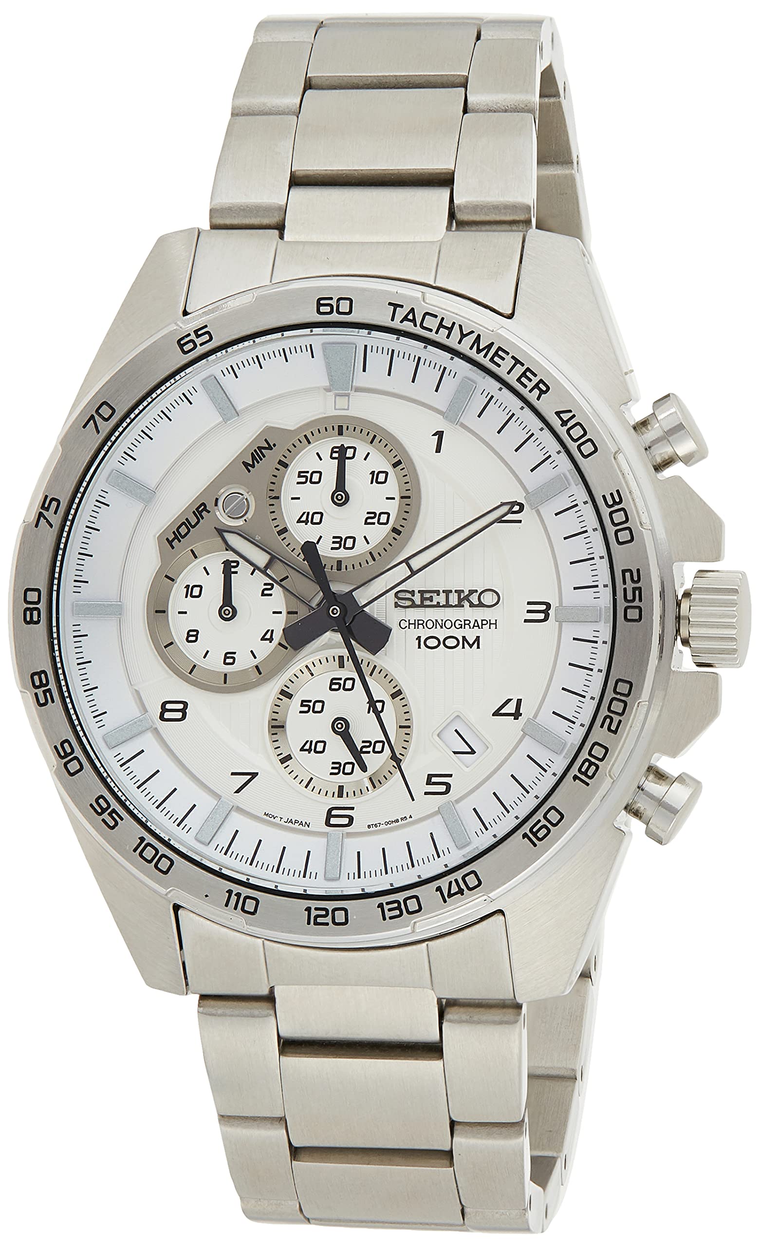 

Годинник SEIKO Quartz Chronograph 100M з водонепроникним білим циферблатом SSB317P1 [Seiko] для чоловіків [Реімпортований продукт] срібний
