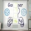 Cortinas transparentes con dibujos de teclado de juego para niña, dormitorio, cocina, ventana, decoración del hogar