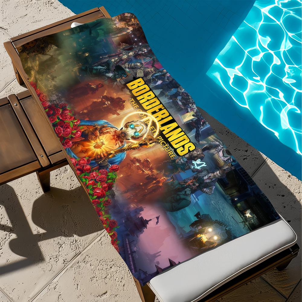 B-BorderlandsS Game Towel Beach Bath Quick-Drying Lightweight Portable Sauna Camping Swim Pool Travel