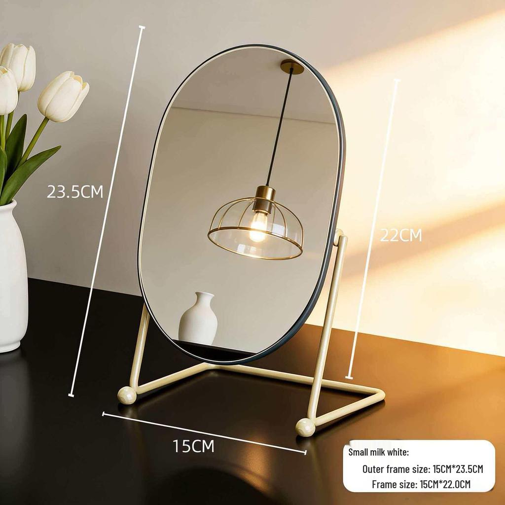 Elegant Rotating Makeup Mirror - Retro Style for Bedroom or Dormitory Dressing Table