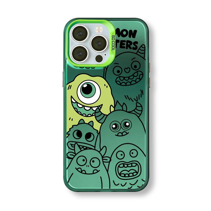 Cartoon Monster iPhone Case for iPhone 12 Pro Max To 17 - Silver, Multiple Colors Available