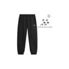 Li-Ning Solid Color Elastic Waist Loose Fit Tapered Knit Sports Pants Unisex bottoms Black AKLT809-1
