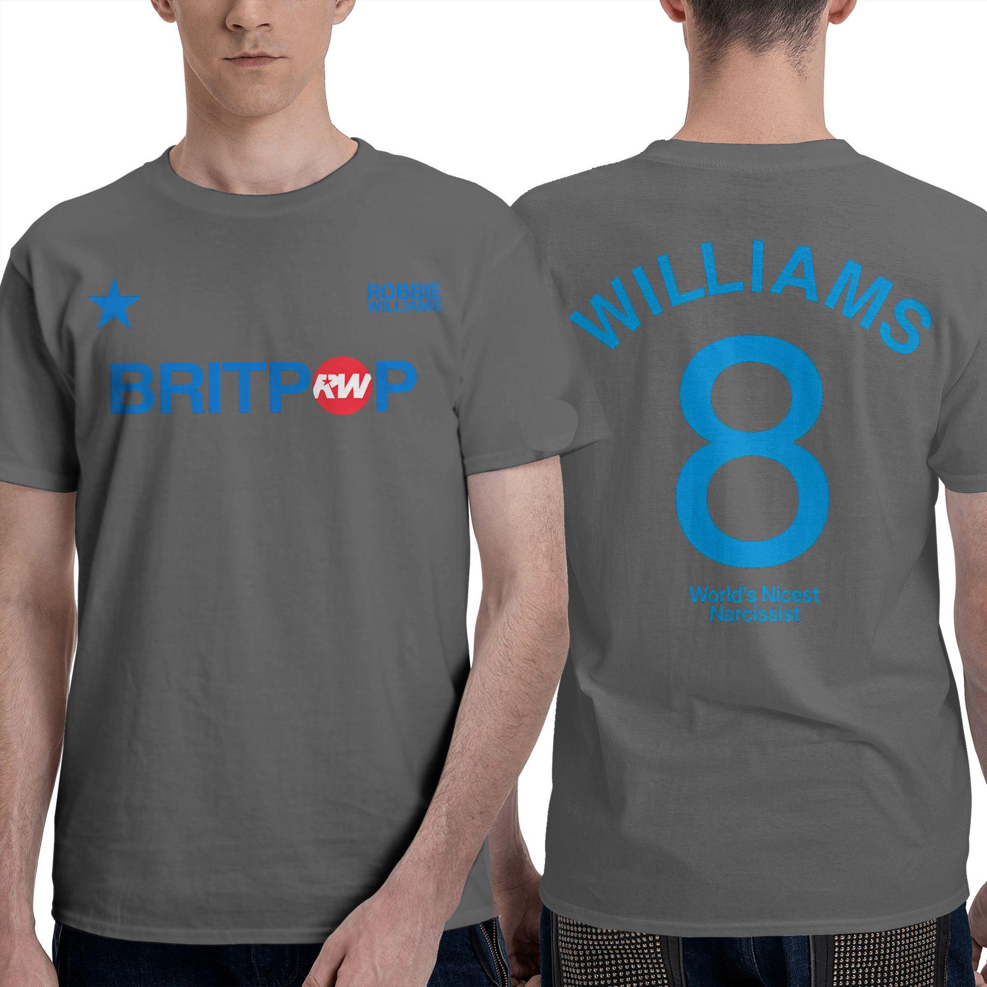 XIXI Fashion Grappige Robbie Williams Britpop Tour 2025 T-shirts voor Heren Ronde Hals 100% Katoen T-shirt Korte Mouw T-shirt Grote Maat Kleding XL