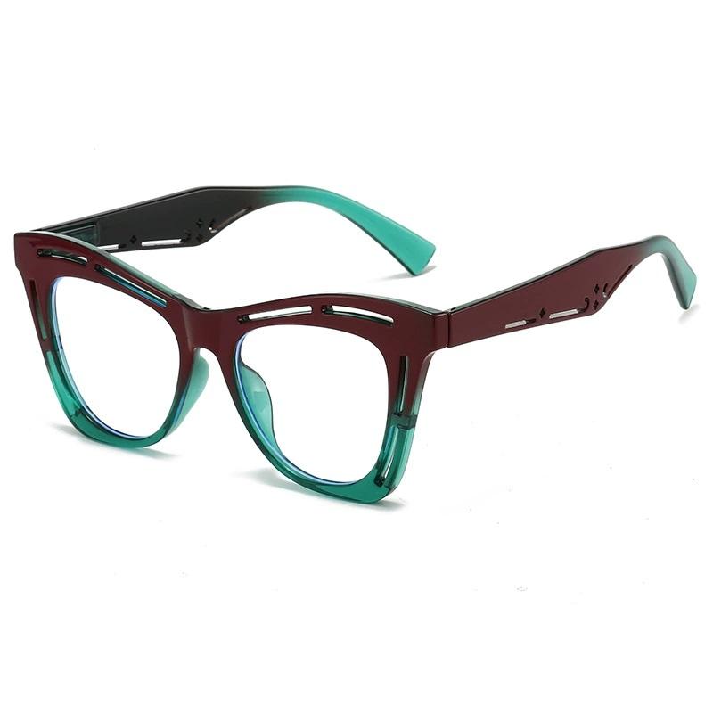 Fashion Butterfly Large Frame Anti-Blue Reading Glasses Hollow Flying Angle Design For Mid Elderly Women Color Matching Glasses