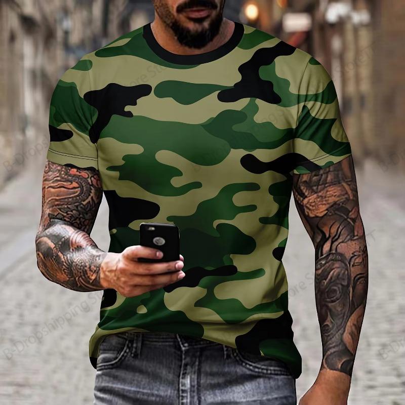 2026 New Tactical Concealment Camouflage 3D Printed T-shirt Men Women Fashion Sports Short Sleeve