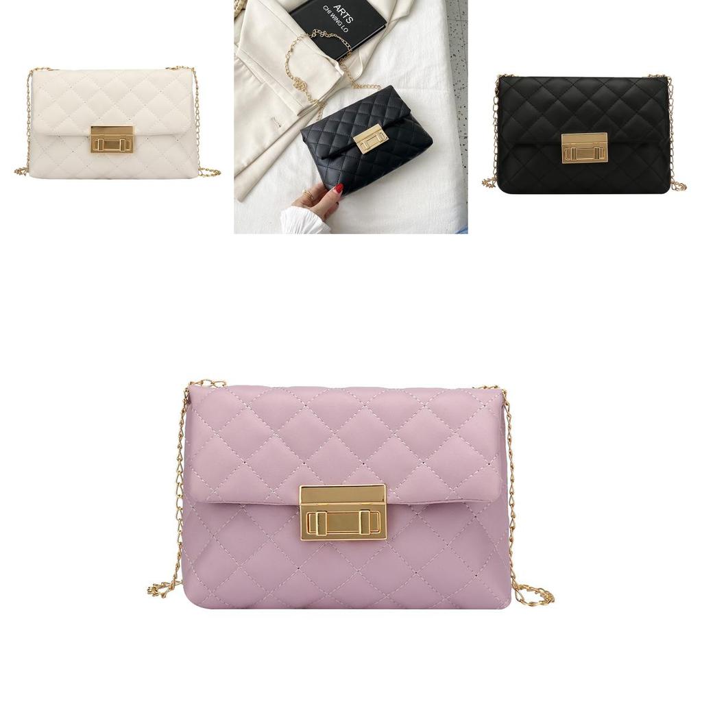 Embroidered Chain Bag Women's 2021 Trendy Small Square Bag Clear And Sweet Style