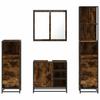 4 Piece Bathroom Furniture Set Smoked Oak Wood Based Material