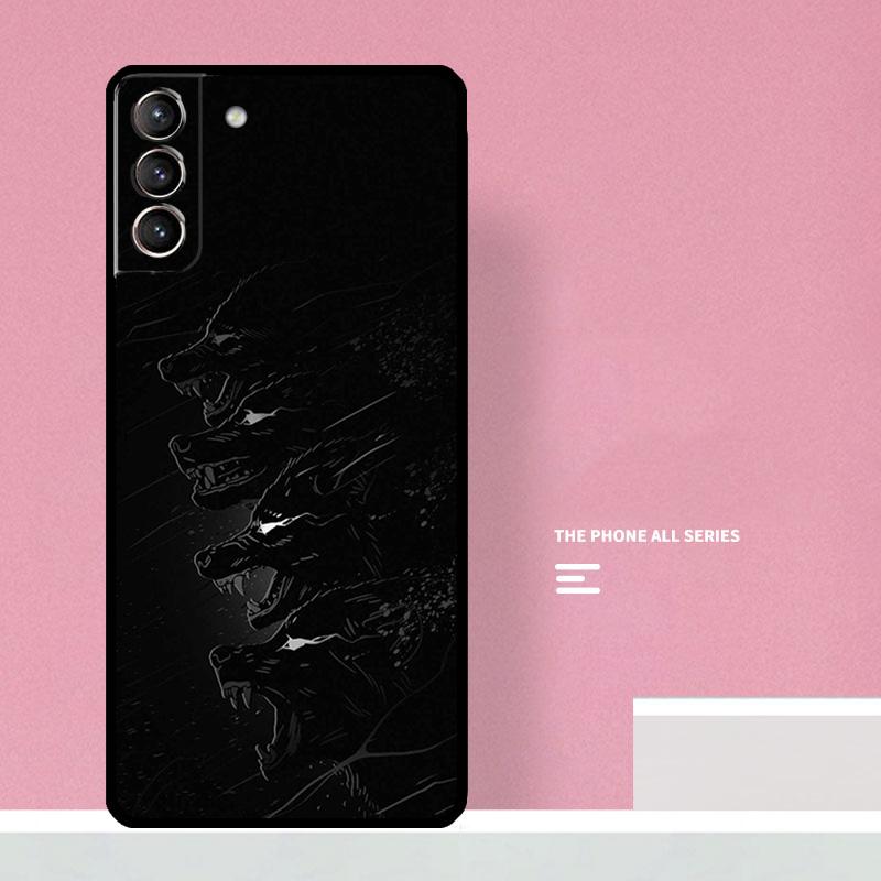 Wolf Art Black Phone Case For Samsung Galaxy S25 S26 Ultra S20 S21 S22 S23 S24 Plus S10 S25 FE Cover Coque