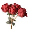 4 Flower 3 Buds Peony Artificial Flower Silk Petals Decorative Flower  Photo Props