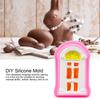 2pcs DIY Door Window Silicone Mold Cake Fondant Cookie Mould Decorating Baking ToolPink