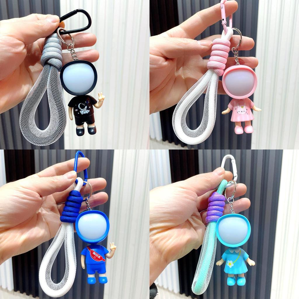 Cute Cartoon Keychain Soft Rubber Led Light Figure For Couples And Friends