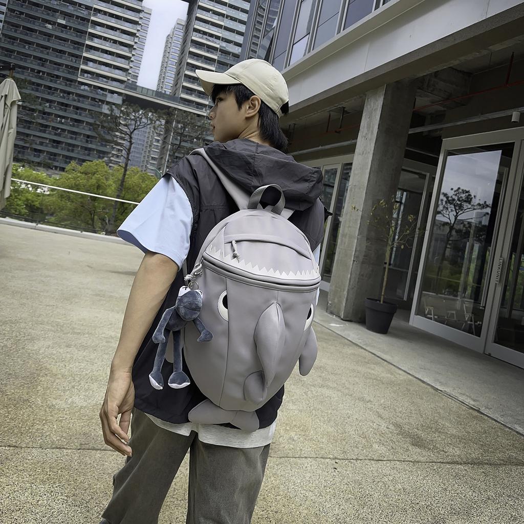 Sac à dos tendance requin pour écolier, couple homme et femme, grande capacité, collège, étudiant, sac à dos scolaire, niche, drôle, voyage, dos