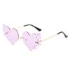 Nye Rammeløse Hjerte Solbriller Metallramme Kvinner Menn Shades Flamme Solbriller for Kvinnelig Mannlig Fest Reise Oculos Solbriller