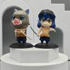 10Pcs/Set Q Ver. Demon Slayer Warror Figures Tanjirou Zenitsu Nezuko Inosuke Fighting Model Doll Toys PVC Figurines Kids Gifts